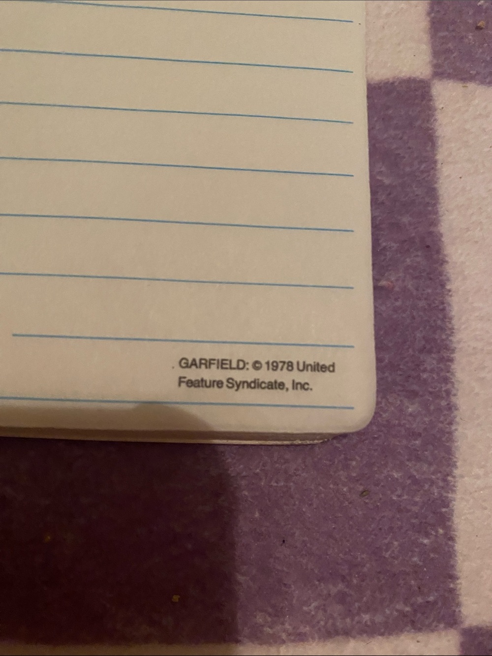 1978 Garfield Notepad - Picture 3 of 5